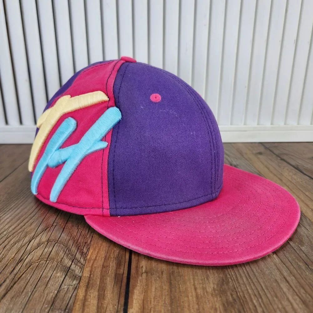 New EraโThe Hundreds TH Logo 59fifty Sz 7 1/2 80s Colorway Hat Cap Pink Purple